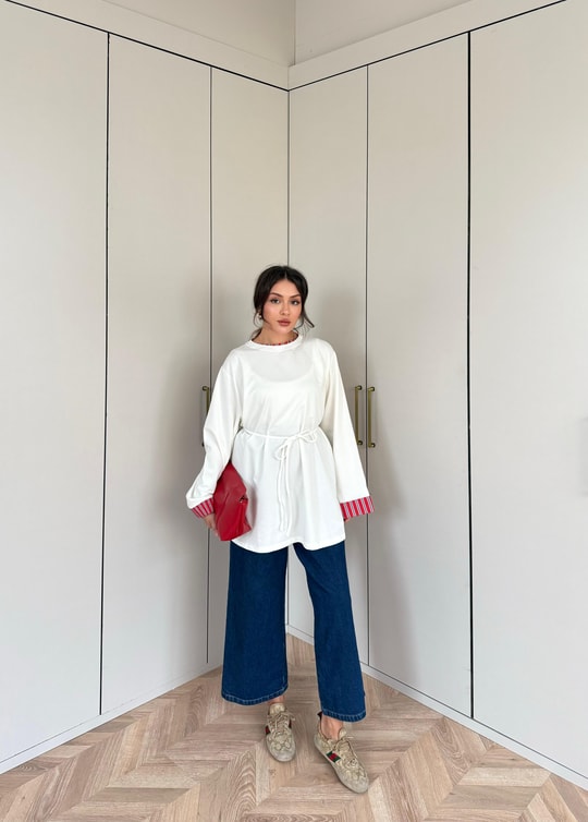 HR-3110H&R ButikEk - Sale Tunik Beyaz