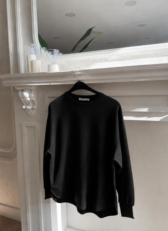 HR-1416H&R ButikKiw- Yan Detaylı Oysh Tunik Siyah
