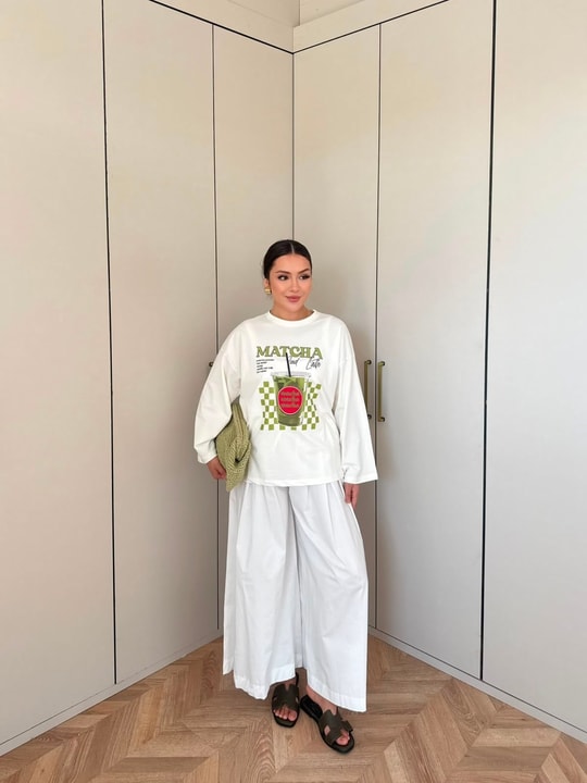 HR-2799H&R ButikMıs- Alisa Ön Desenli Tunik Matcha Desen