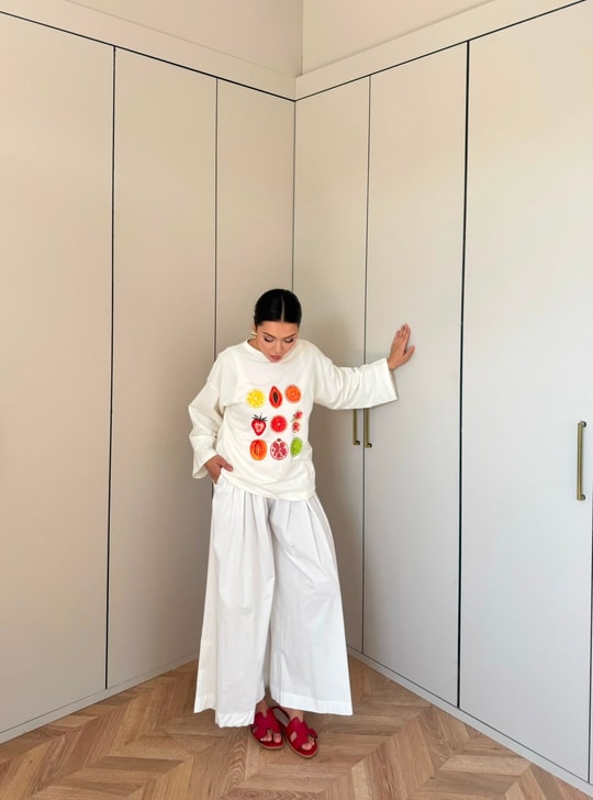 HR-2799H&R ButikMıs- Alisa Ön Desenli Tunik Meyve Desen