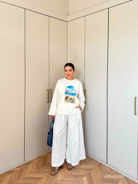HR-2799H&R ButikMıs- Alisa Ön Desenli Tunik Deniz Desen