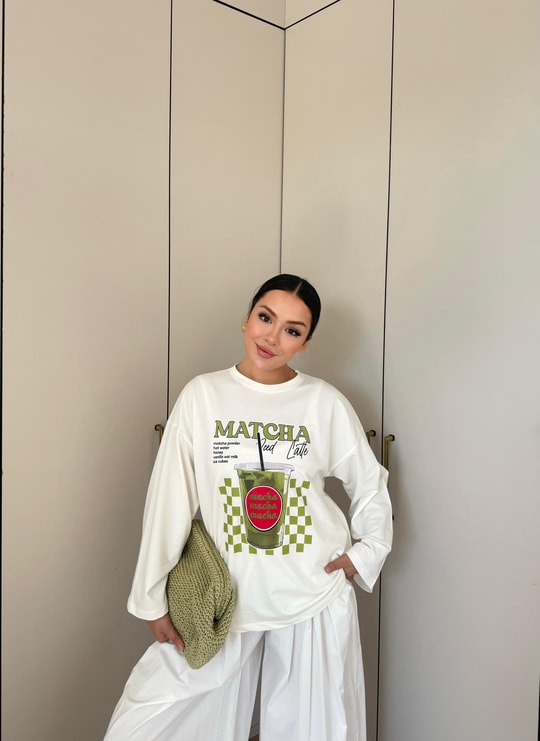 HR-2799H&R ButikMıs- Alisa Ön Desenli Tunik Matcha Desen