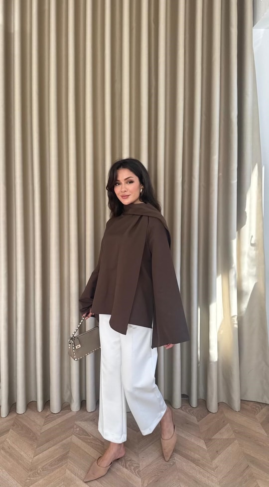 HR-2930H&R ButikPol - Jupe Tunik Acı Kahve