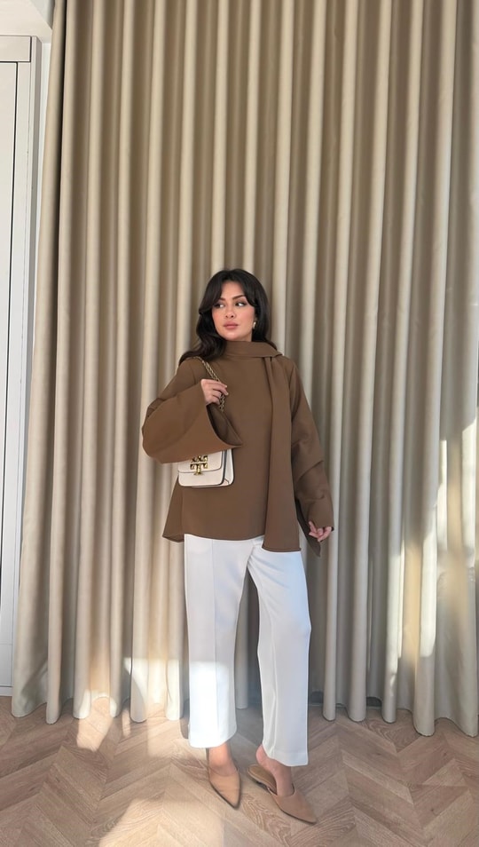 HR-2930H&R ButikPol - Jupe Tunik Kahve