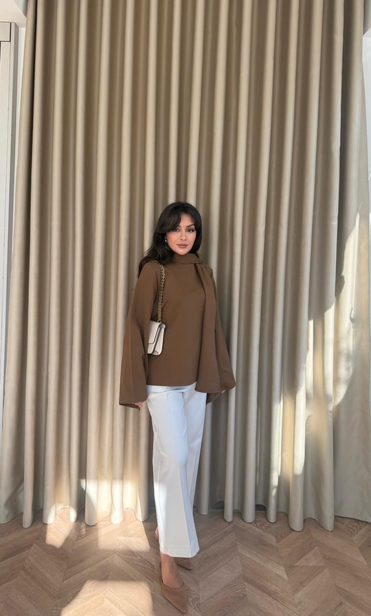 HR-2930H&R ButikPol - Jupe Tunik Kahve