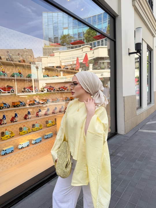 HR-1123H&R ButikTB - Gale Midi Modal Tunik Sarı