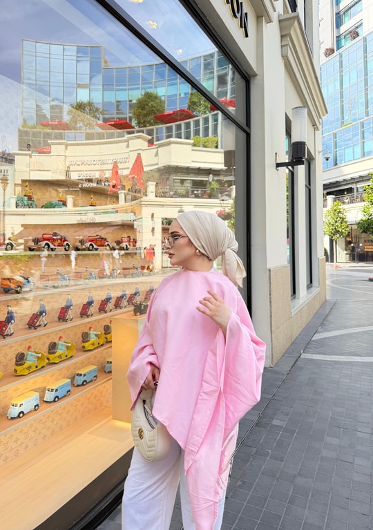 HR-1123H&R ButikTB - Gale Midi Modal Tunik Pembe