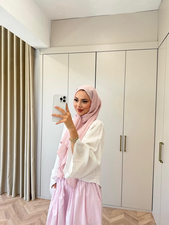 HR-1409H&R ButikTB4506- Gale Midi Modal Tunik Beyaz