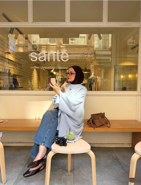 HR-2998H&R ButikTB4506- Gale Midi Modal Tunik Bebe Mavi