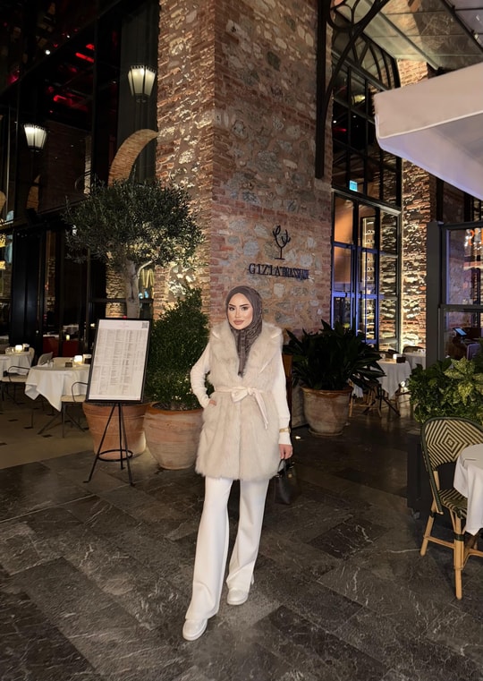 YELEK-278H&R ButikEslem Kürk Yelek Bej