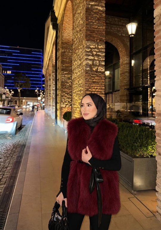 HR-3339H&R ButikOlla Kürk Yelek Bordo
