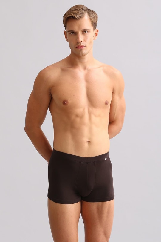 Mısırlı BAMBU ZEUS LUXURY Regular Fit Metal Armalı Boxer Kahverengi