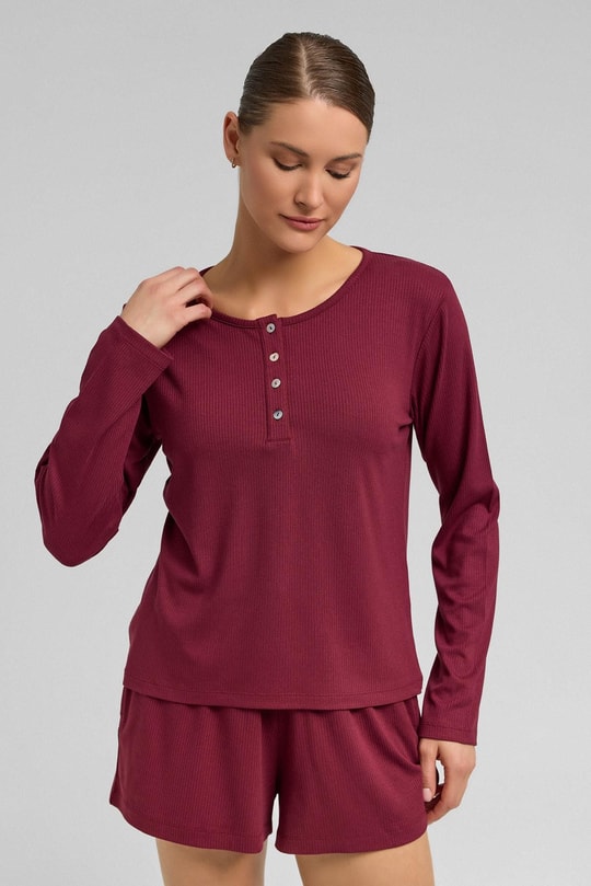 Kadını Kaşkorse Uzun Kollu Sweatshirt Bordo