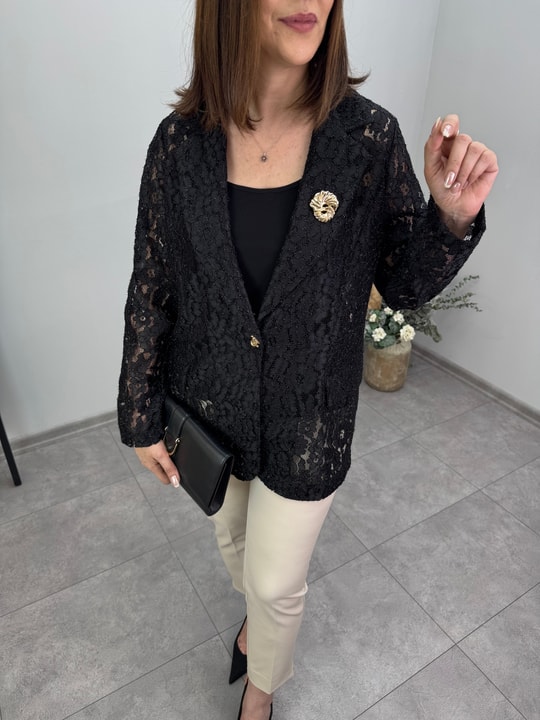Simli Dantel Ceket 3597