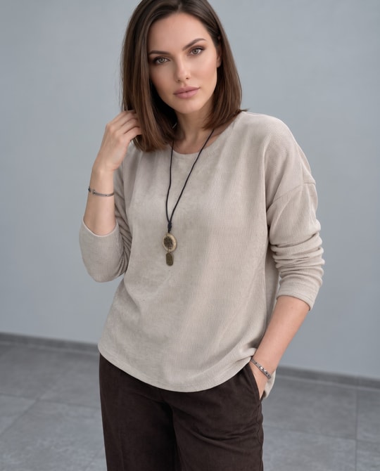 Şönil Kadife İthal Bluz 4106