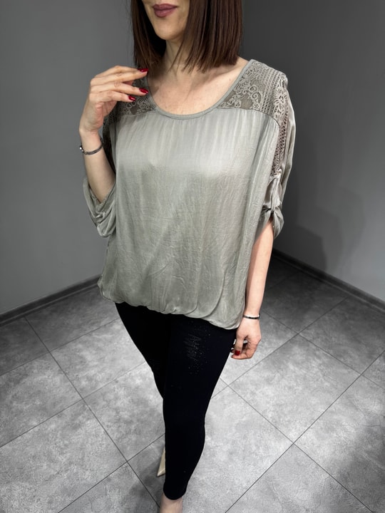 Dantelli İpek Bluz 2811