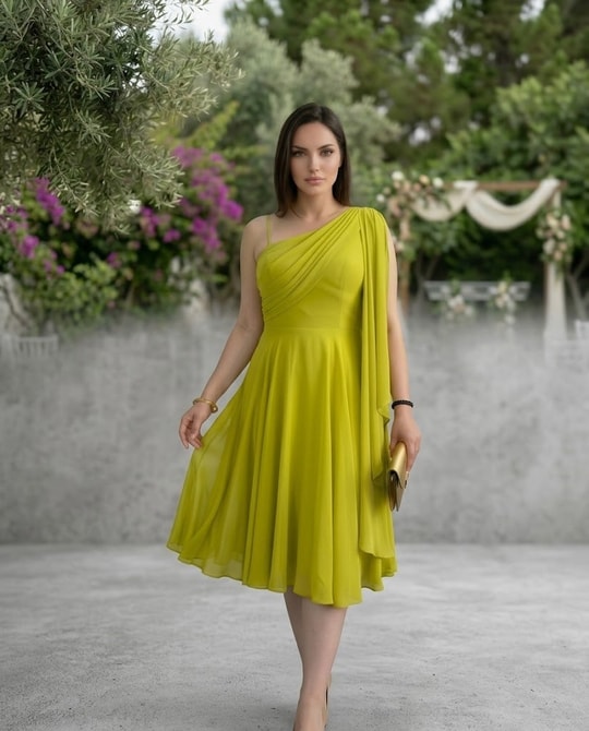 Şifon Abiye Elbise 3525