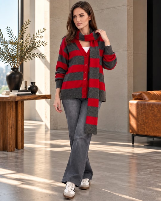 Atkılı Triko Hırka 3948