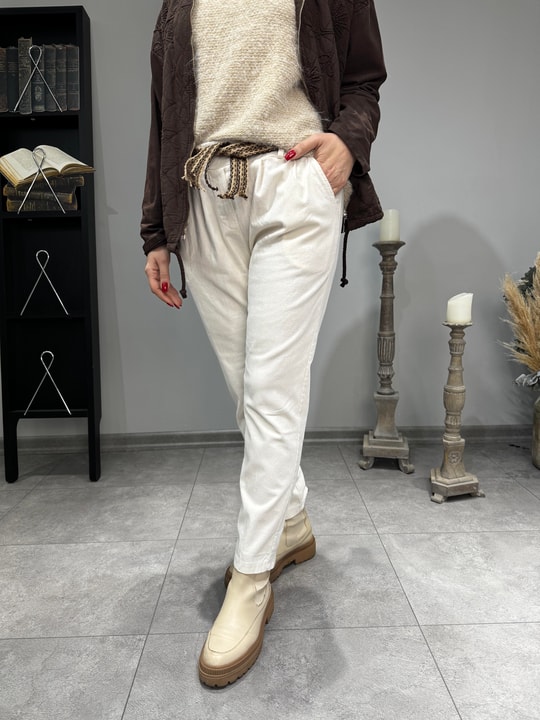 Hasır Kemerli İthal Kadife Pantolon 2874