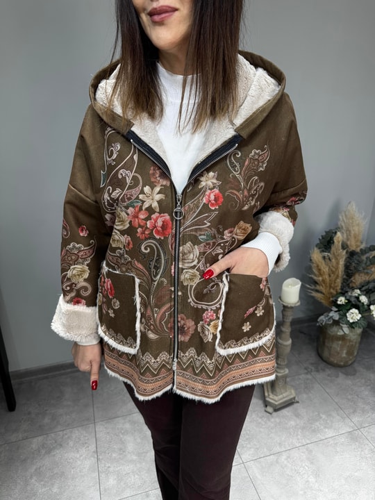Çiçek Desen İthal Nubuk Kaban 2923