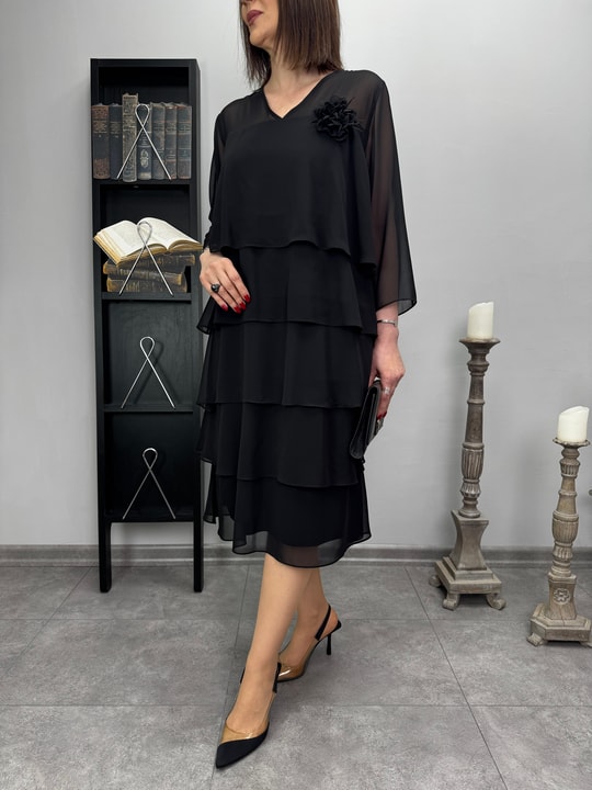 Broşlu Abiye Elbise 3288
