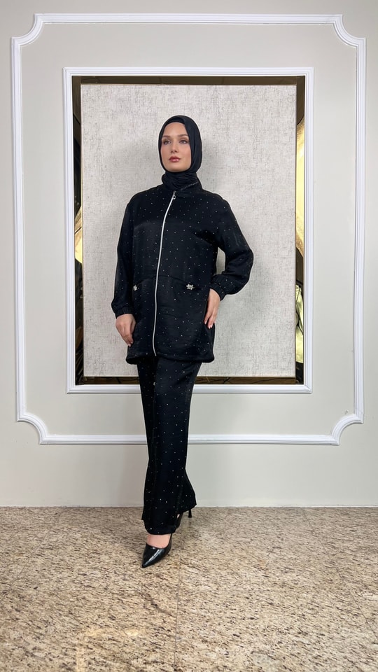 Fermuarlı Hırka ve Pantolonlu Takım 3223