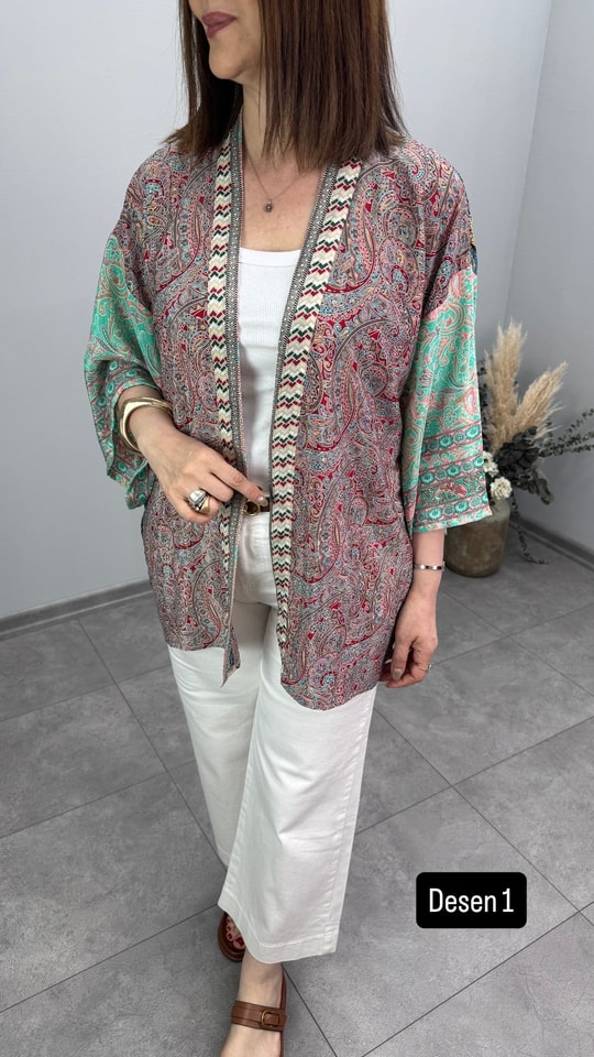 Hint İpeği İthal Kimono 3536