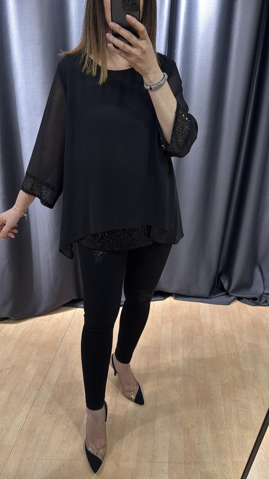 Abiye Şifon Bluz 5464