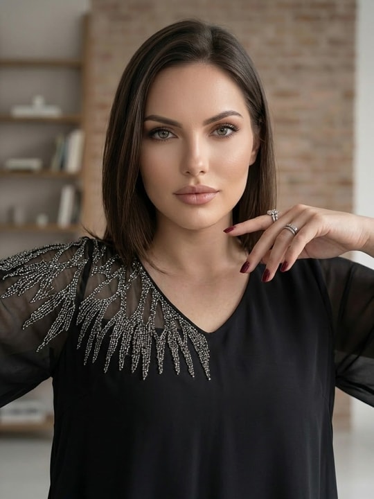 Şifon Abiye Bluz 3159