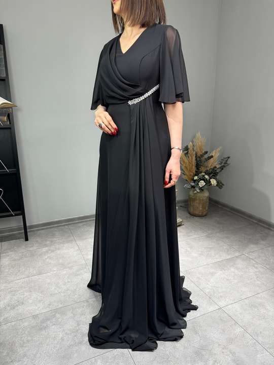 Şifon Abiye Elbise 3241