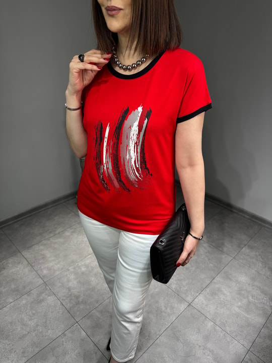 Varak Baskılı Viscon Penye Bluz 3233