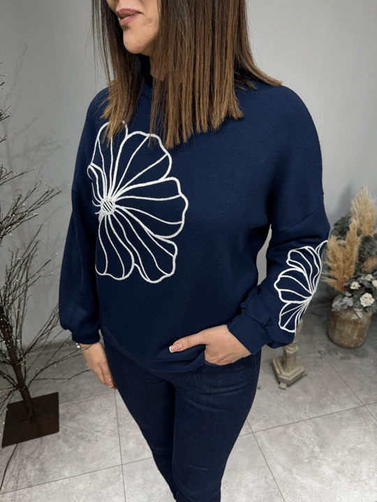 Çiçek Desenli İthal Triko 2774