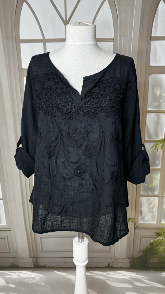 Dantelli Pamuklu Bluz 9151