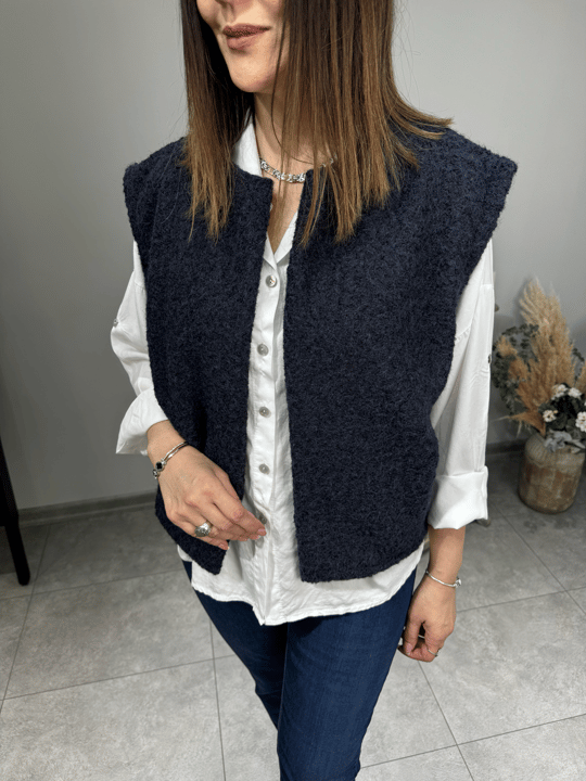 Düz Desen İthal Keçe Yelek 2643