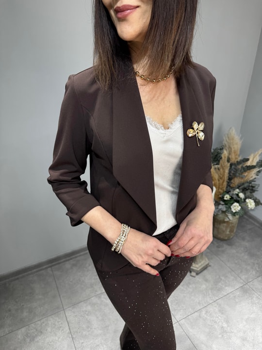 Likralı Krep Kısa Ceket 3007