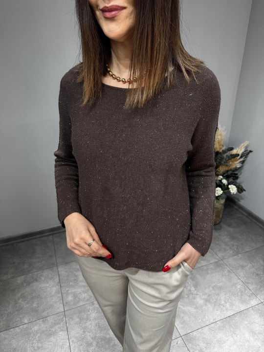 Sıfır Yaka Simli İthal Triko 2905