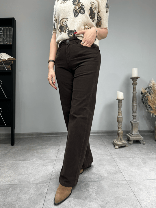 İnce Fitilli Kadife Palazzo Pantolon p2326