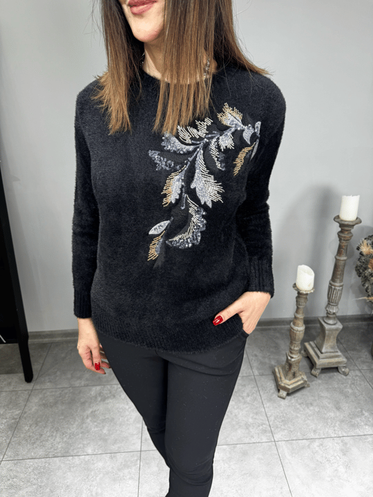İşlemeli Yerli Angora Triko 2618