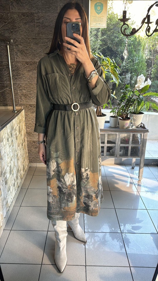 İthal Kadife Elbise 7252