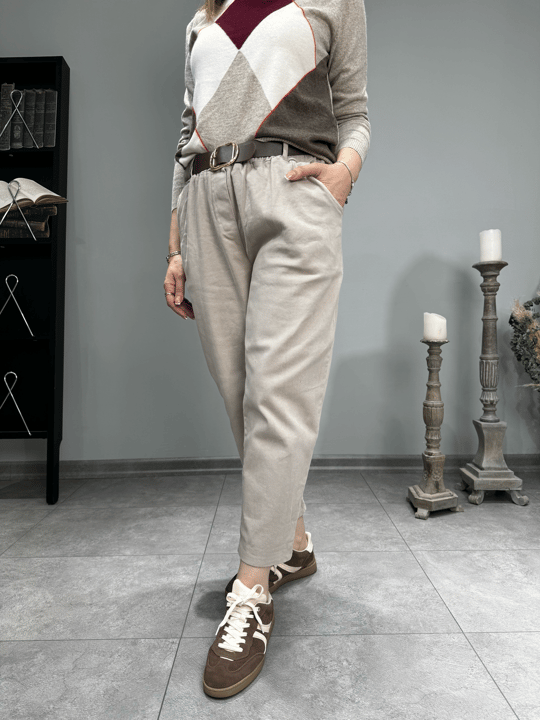 Kemerli İthal Gabardin Pantolon p2328