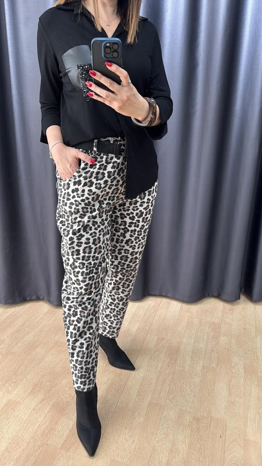Leopar Kemerli İthal Pantolon p2259