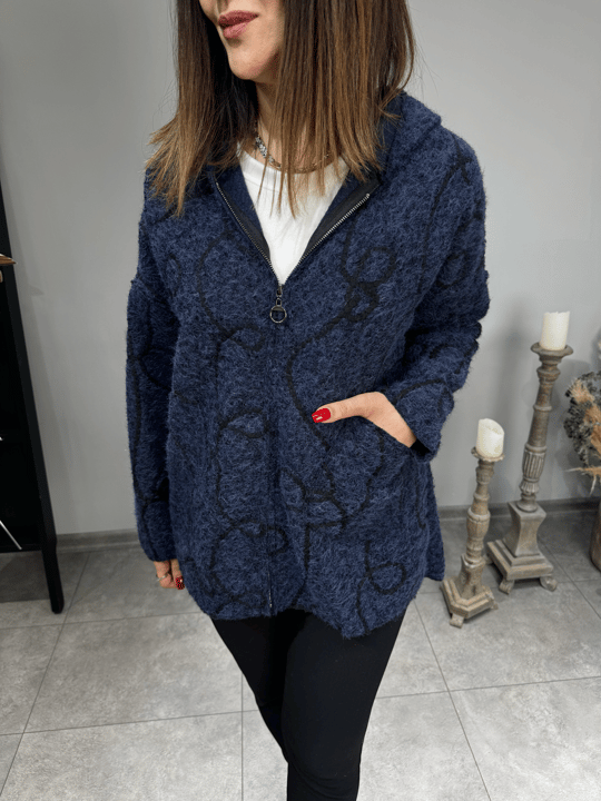 Rafya Desen Keçe İthal Hırka Ceket 2625