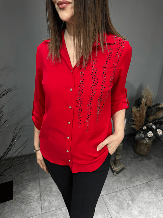 Taşlı Klasik Gömlek 2561