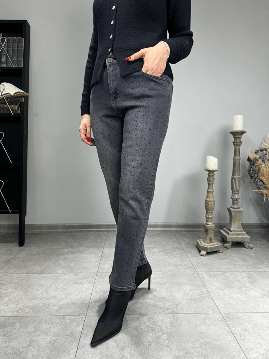 Taşlı Mom Jean P1342