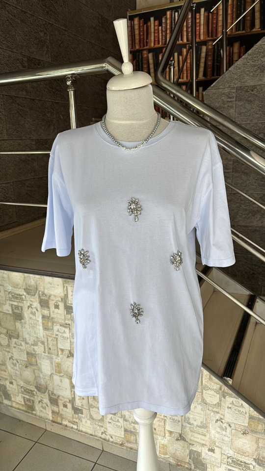 Taşlı T shirt 0740