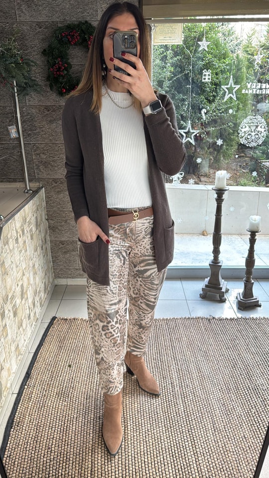 Varak Baskılı Leopar Pantolon 1372