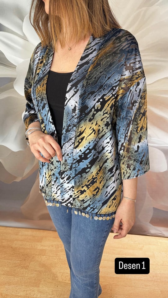 Yakma Kadife Kimono 8541