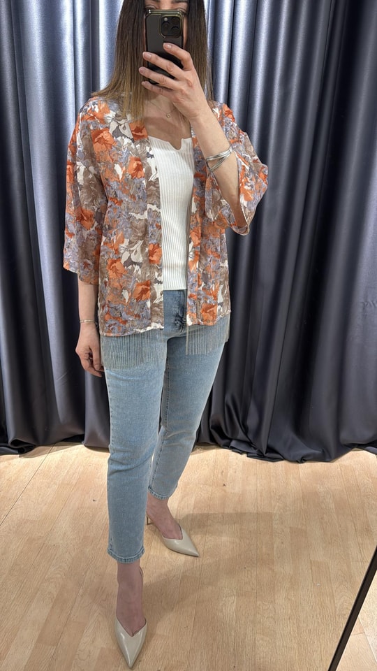 Yakma Şifon Kimono 6015