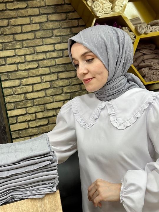 Bambu Eşarp Gümüş Gri (8 Numara)