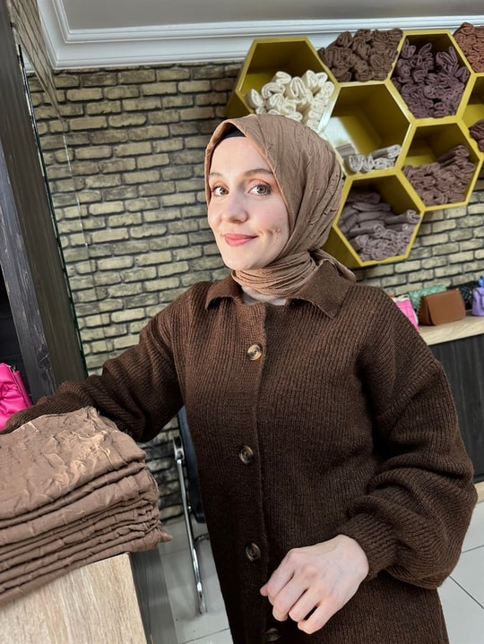 Bambu Eşarp Kahverengi (4 Numara)